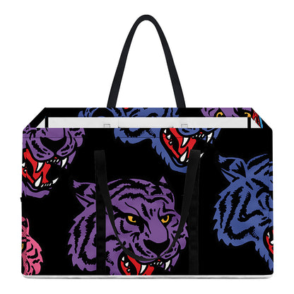 Colorful Tiger Head Pattern Print Utility Tote Bag