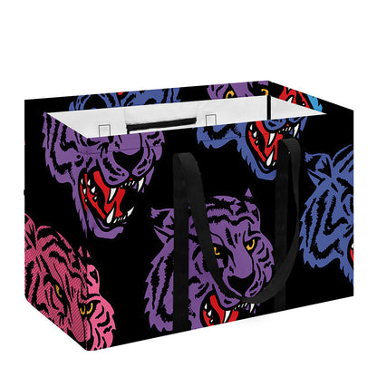 Colorful Tiger Head Pattern Print Utility Tote Bag