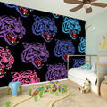 Colorful Tiger Head Pattern Print Wall Sticker
