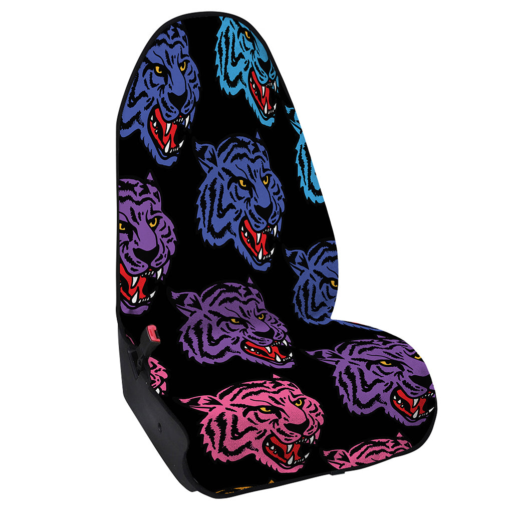 Colorful Tiger Head Pattern Print Waterproof Car Seat Cover