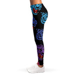 Colorful Tiger Head Pattern Print Women's Leggings