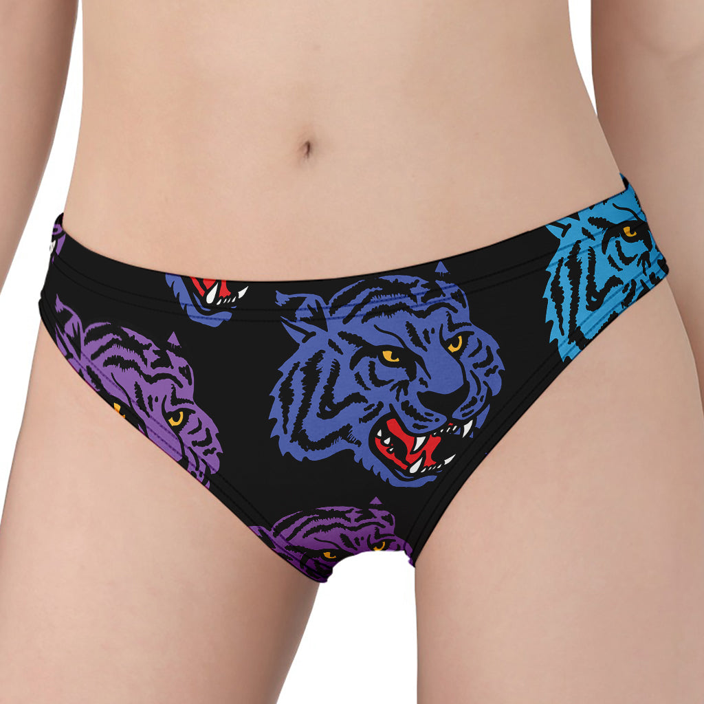 Colorful Tiger Head Pattern Print Women's Panties