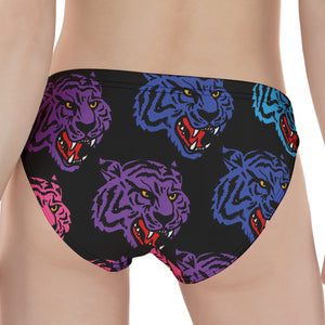 Colorful Tiger Head Pattern Print Women's Panties