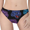 Colorful Tiger Head Pattern Print Women's Thong