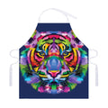 Colorful Tiger Portrait Print Adjustable Apron