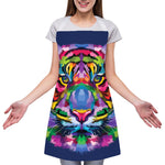 Colorful Tiger Portrait Print Adjustable Apron