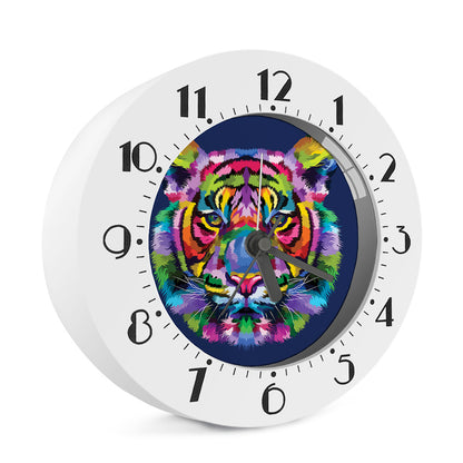 Colorful Tiger Portrait Print Alarm Clock