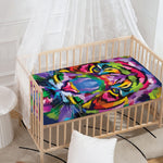 Colorful Tiger Portrait Print Baby Crib Sheet