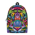 Colorful Tiger Portrait Print School Backpack