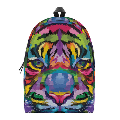 Colorful Tiger Portrait Print Backpack