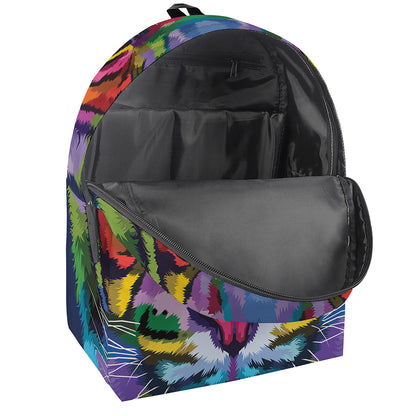 Colorful Tiger Portrait Print Backpack