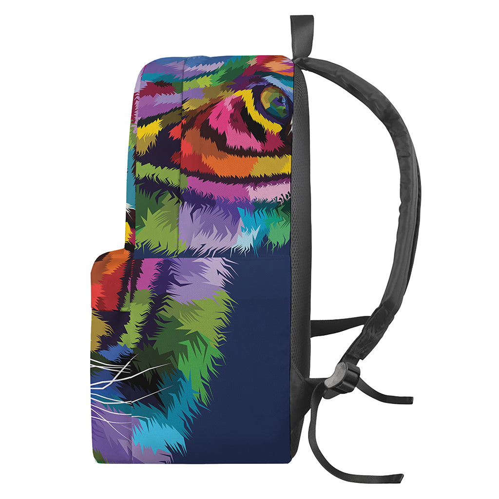 Colorful Tiger Portrait Print Backpack