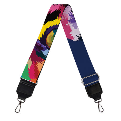 Colorful Tiger Portrait Print Bag Strap