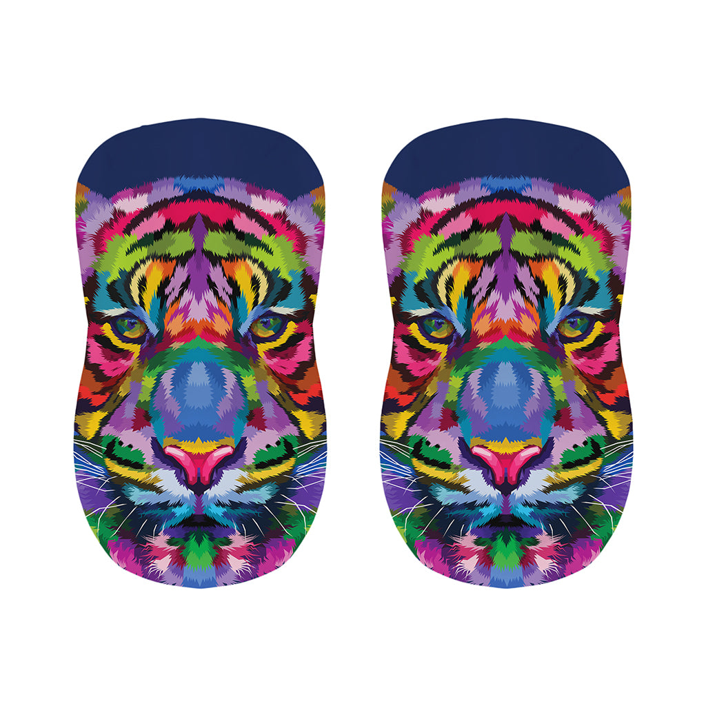 Colorful Tiger Portrait Print Bar Stool Covers