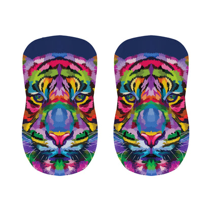 Colorful Tiger Portrait Print Bar Stool Covers