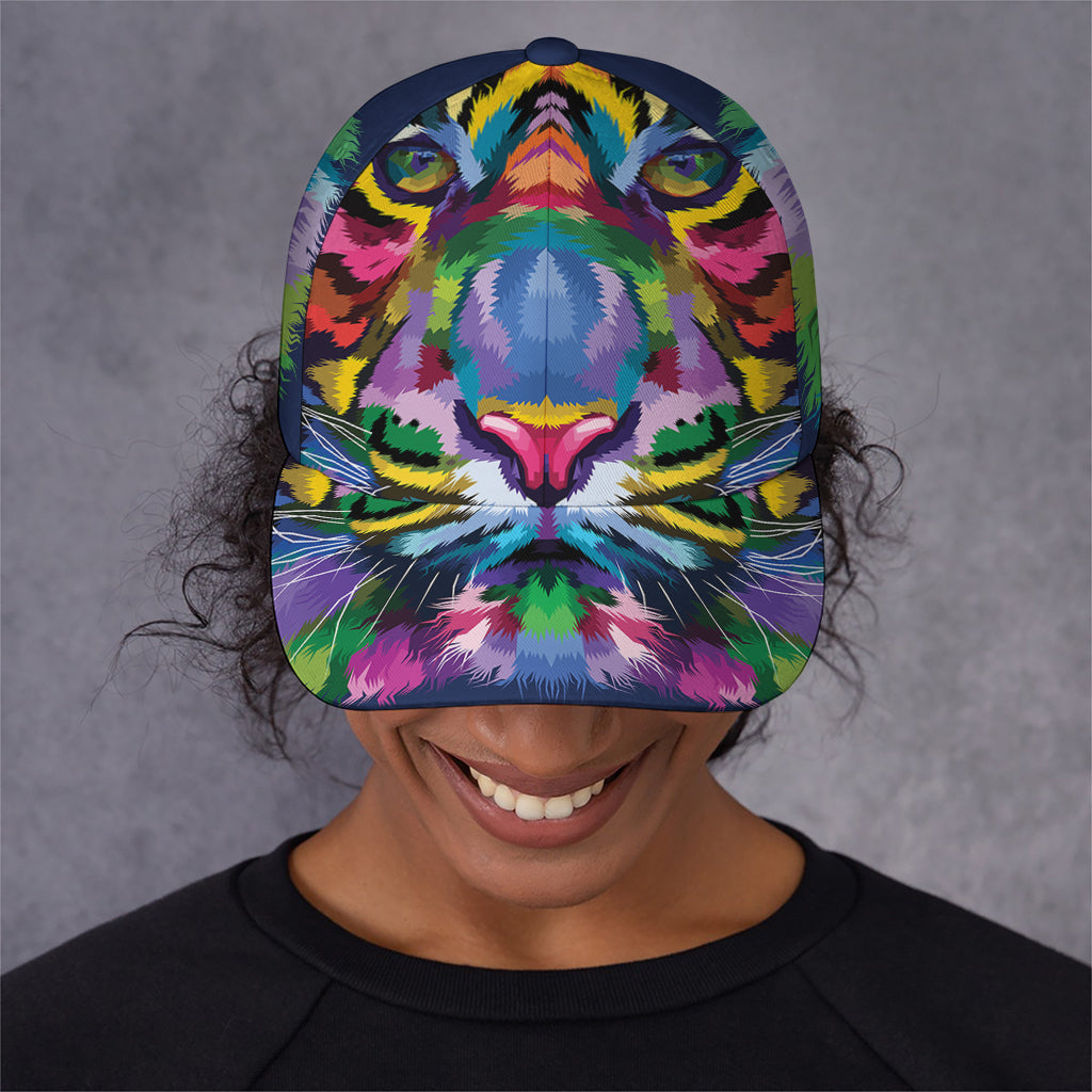 Colorful Tiger Portrait Print Baseball Cap