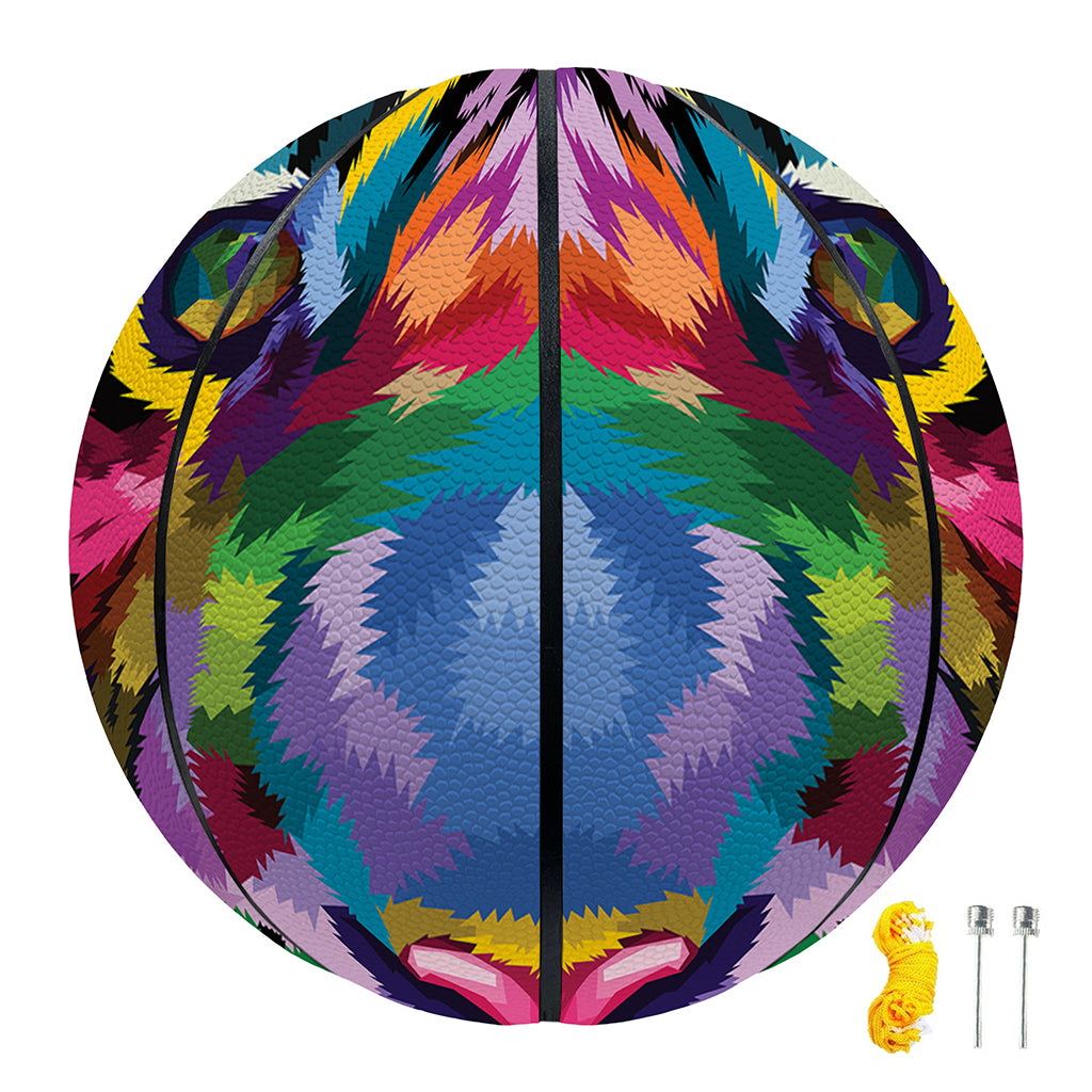 Colorful Tiger Portrait Print Basketball