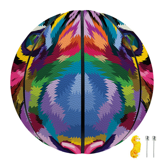 Colorful Tiger Portrait Print Basketball
