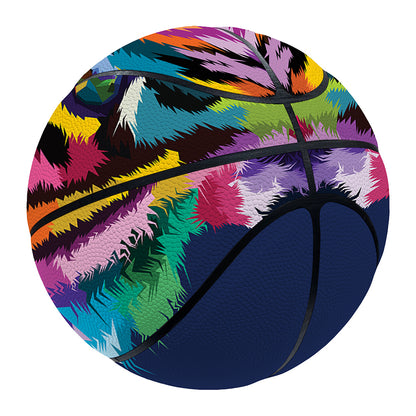 Colorful Tiger Portrait Print Basketball