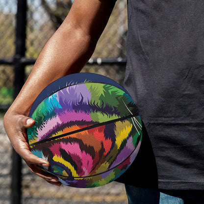 Colorful Tiger Portrait Print Basketball
