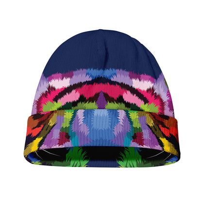 Colorful Tiger Portrait Print Beanie
