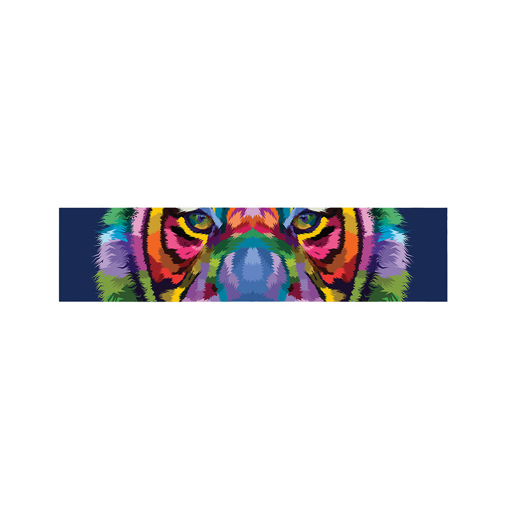 Colorful Tiger Portrait Print Bed Runner