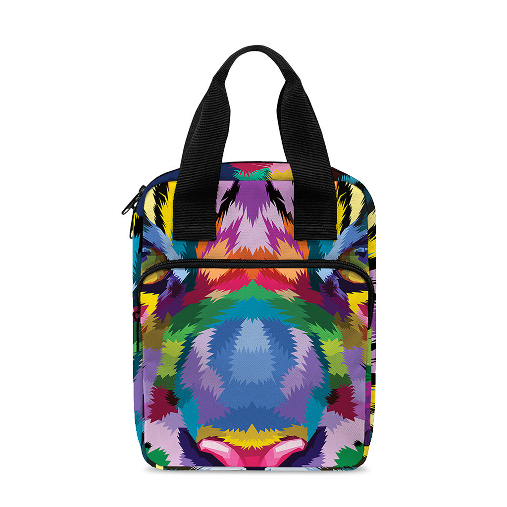 Colorful Tiger Portrait Print Bible Tote Bag