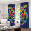 Colorful Tiger Portrait Print Blackout Grommet Curtains