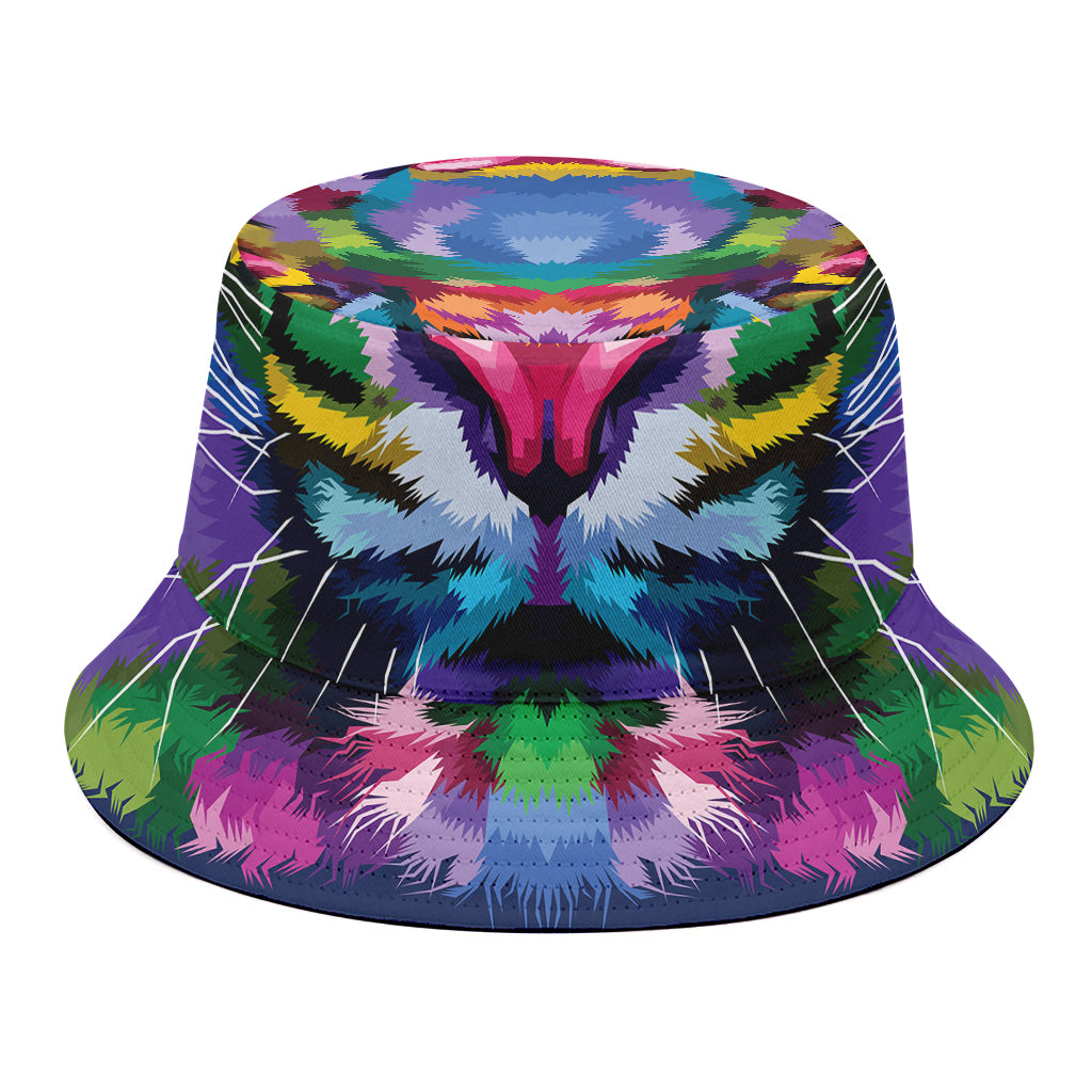 Colorful Tiger Portrait Print Bucket Hat