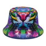 Colorful Tiger Portrait Print Bucket Hat