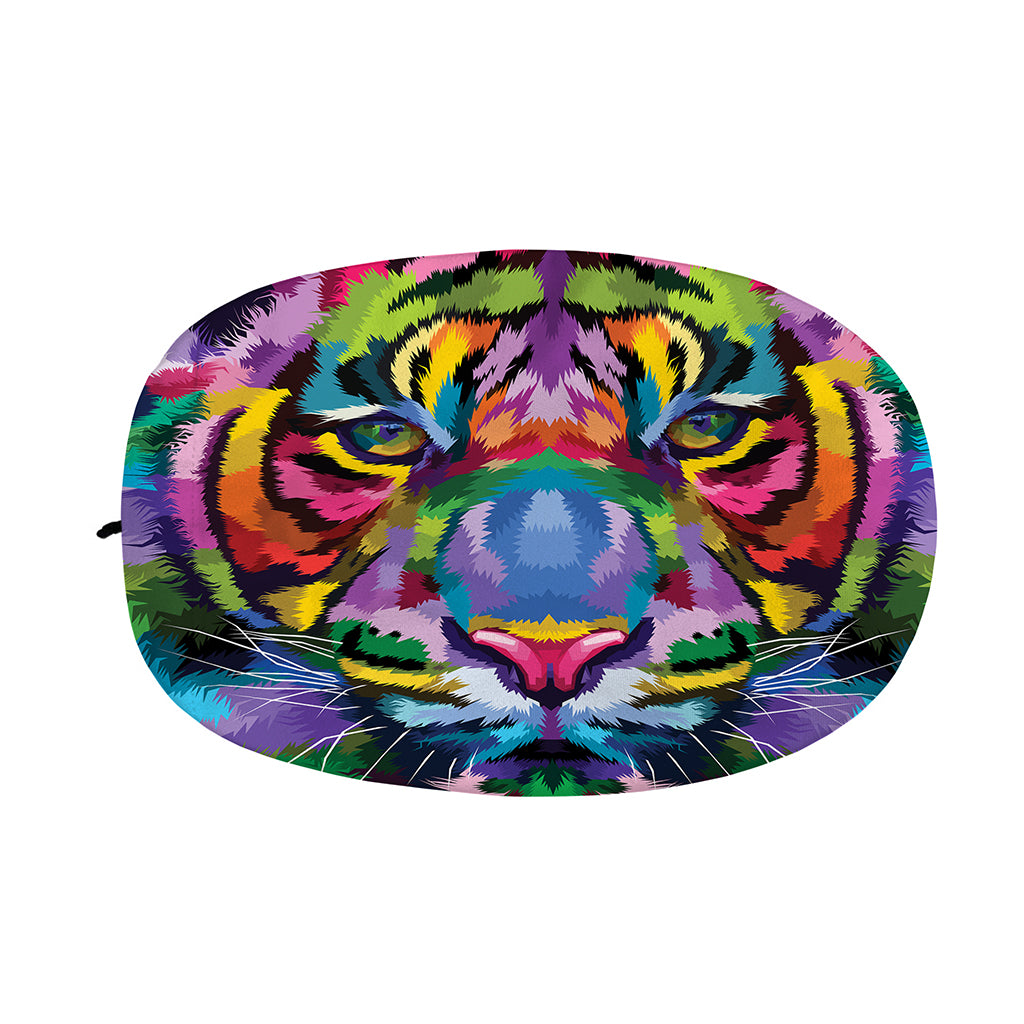 Colorful Tiger Portrait Print Car Side Mirror Covers