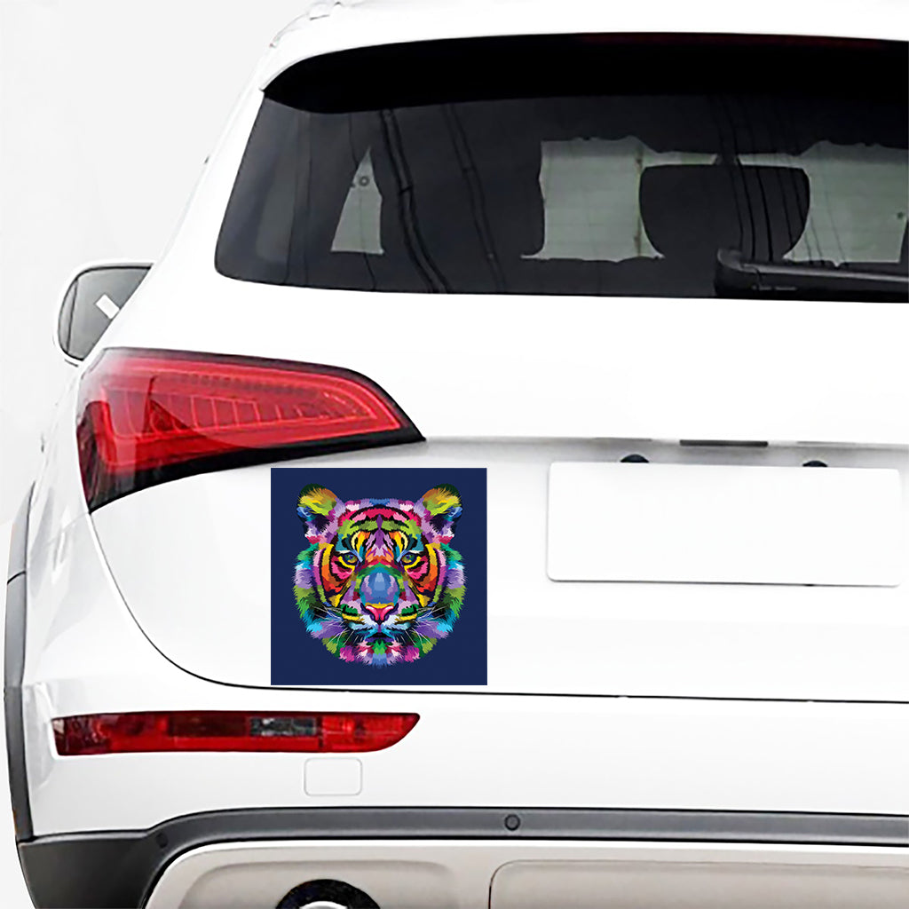 Colorful Tiger Portrait Print Car Sticker