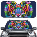 Colorful Tiger Portrait Print Car Windshield Sun Shade