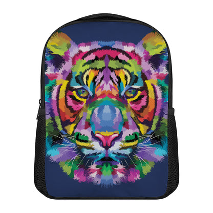 Colorful Tiger Portrait Print Casual Backpack