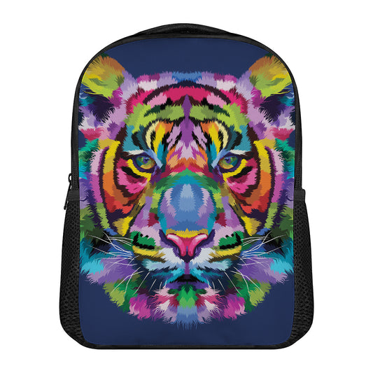 Colorful Tiger Portrait Print Casual Backpack