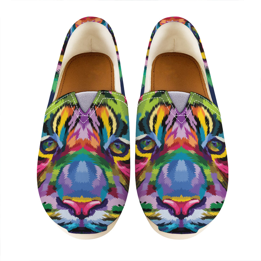 Colorful Tiger Portrait Print Casual Shoes