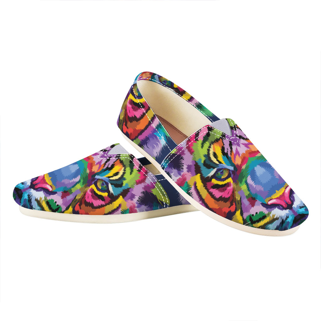 Colorful Tiger Portrait Print Casual Shoes