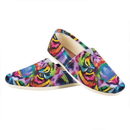 Colorful Tiger Portrait Print Casual Shoes