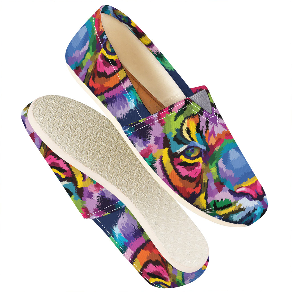 Colorful Tiger Portrait Print Casual Shoes