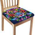 Colorful Tiger Portrait Print Chair Cushion Cover