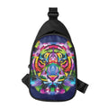 Colorful Tiger Portrait Print Sling Bag