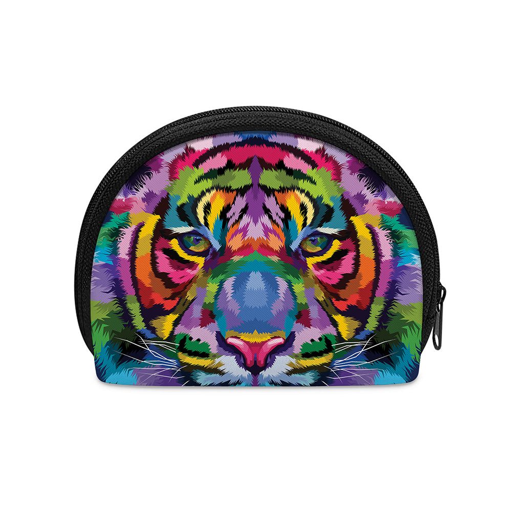 Colorful Tiger Portrait Print Coin Purse