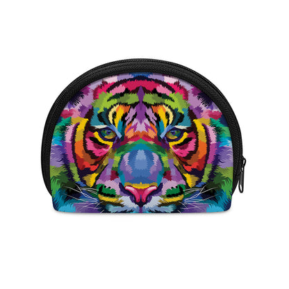 Colorful Tiger Portrait Print Coin Purse