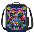 Colorful Tiger Portrait Print Crossbody Lunch Bag