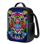 Colorful Tiger Portrait Print Crossbody Lunch Bag