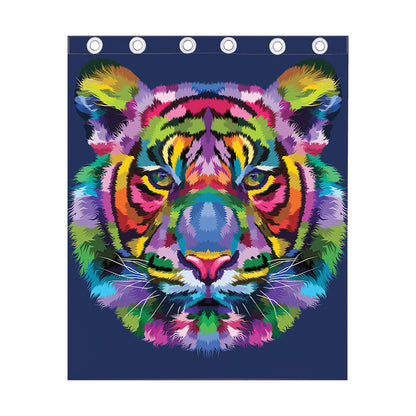 Colorful Tiger Portrait Print Curtain