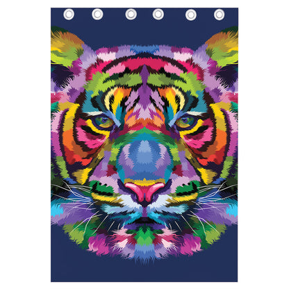 Colorful Tiger Portrait Print Curtain