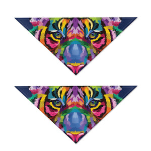 Colorful Tiger Portrait Print Dog Bandana