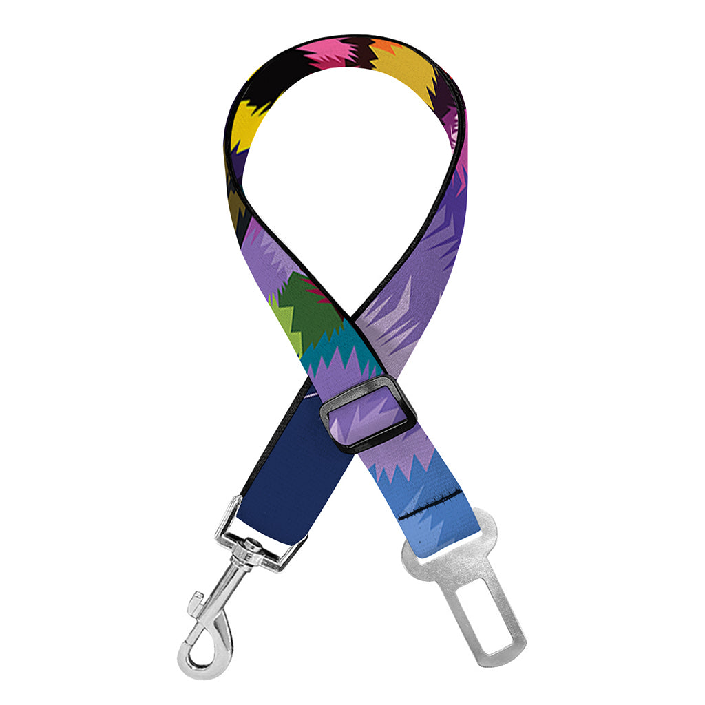 Colorful Tiger Portrait Print Dog Seat Belt