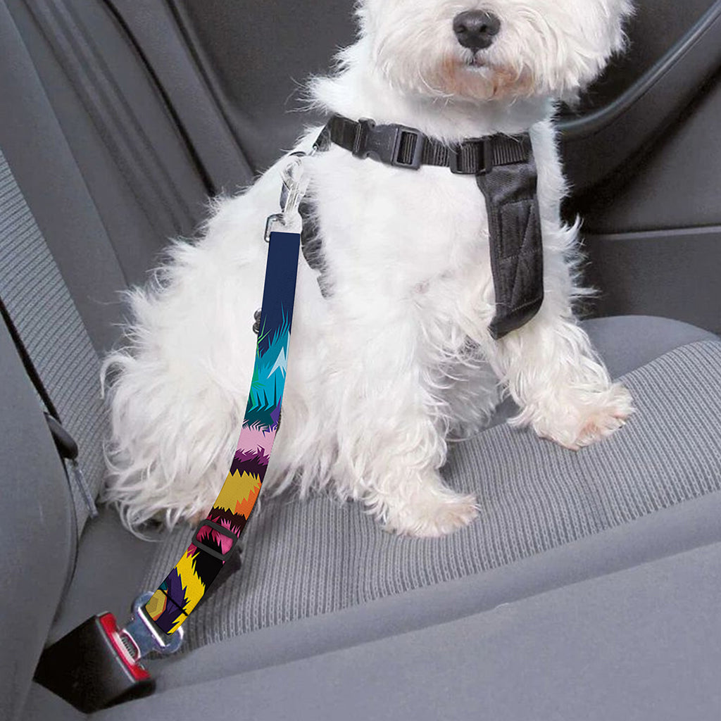 Colorful Tiger Portrait Print Dog Seat Belt